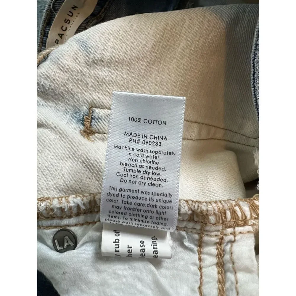 PacSun Bleached Distressed High Rise Shorts Size 24